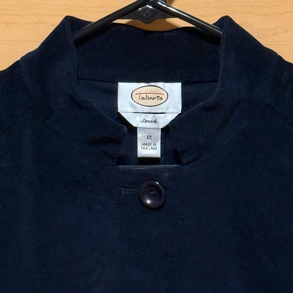 Talbots Navy Blue velveteen jacket size 12 - Picture 2 of 11